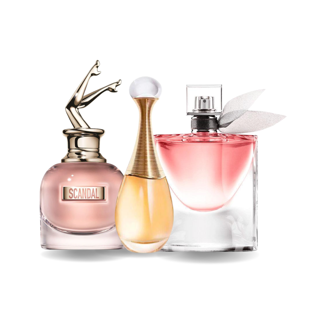 Sonderangebot: 3 Parfums – Jean Paul Gaultier SCANDAL, Dior J'ADORE und Lancôme LA VIE EST BELLE (Eau de Parfum)