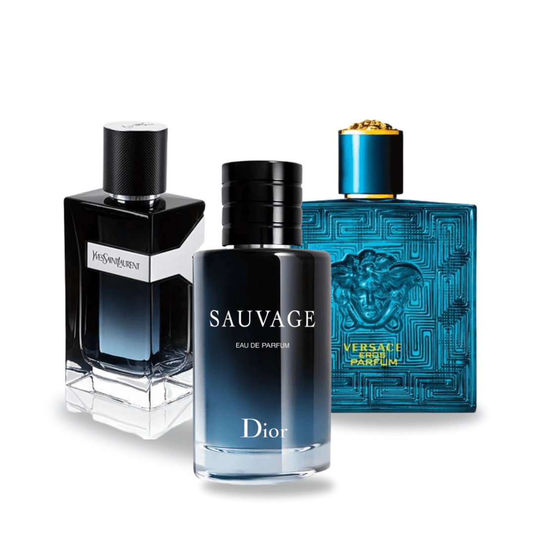 Sonderangebot: 3 Parfums – Dior SAUVAGE, Yves Saint Laurent Y MEN und Versace EROS 100 ml