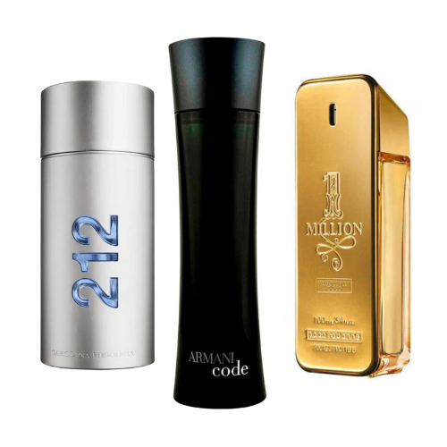 Sonderangebot: 3 Parfums – 212 Men NYC, Paco Rabanne One Milion und Armani Code Homme 100 ml