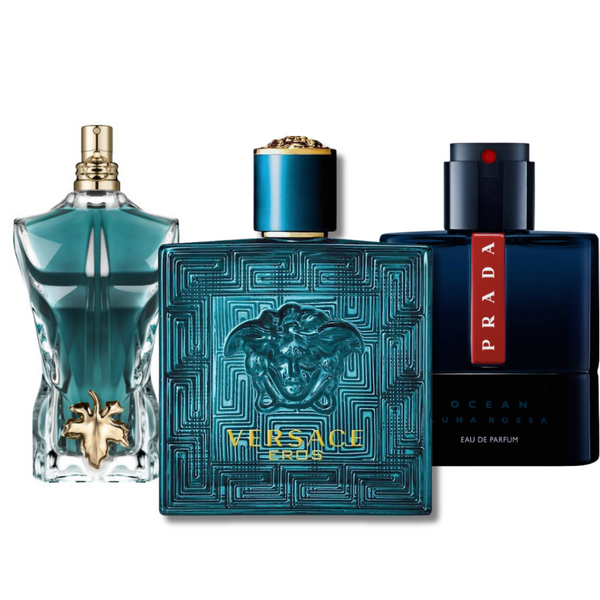 Sonderangebot: 3 Parfums – Prada Luna Rossa, Versace Eros, Le Beau (Eau de Parfum)