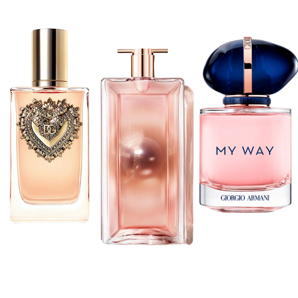 Sonderangebot: 3 Parfums – Dolce & Gabanna Devotion, My Way Giorgi Armani und Lancôme Idôle 100 ml